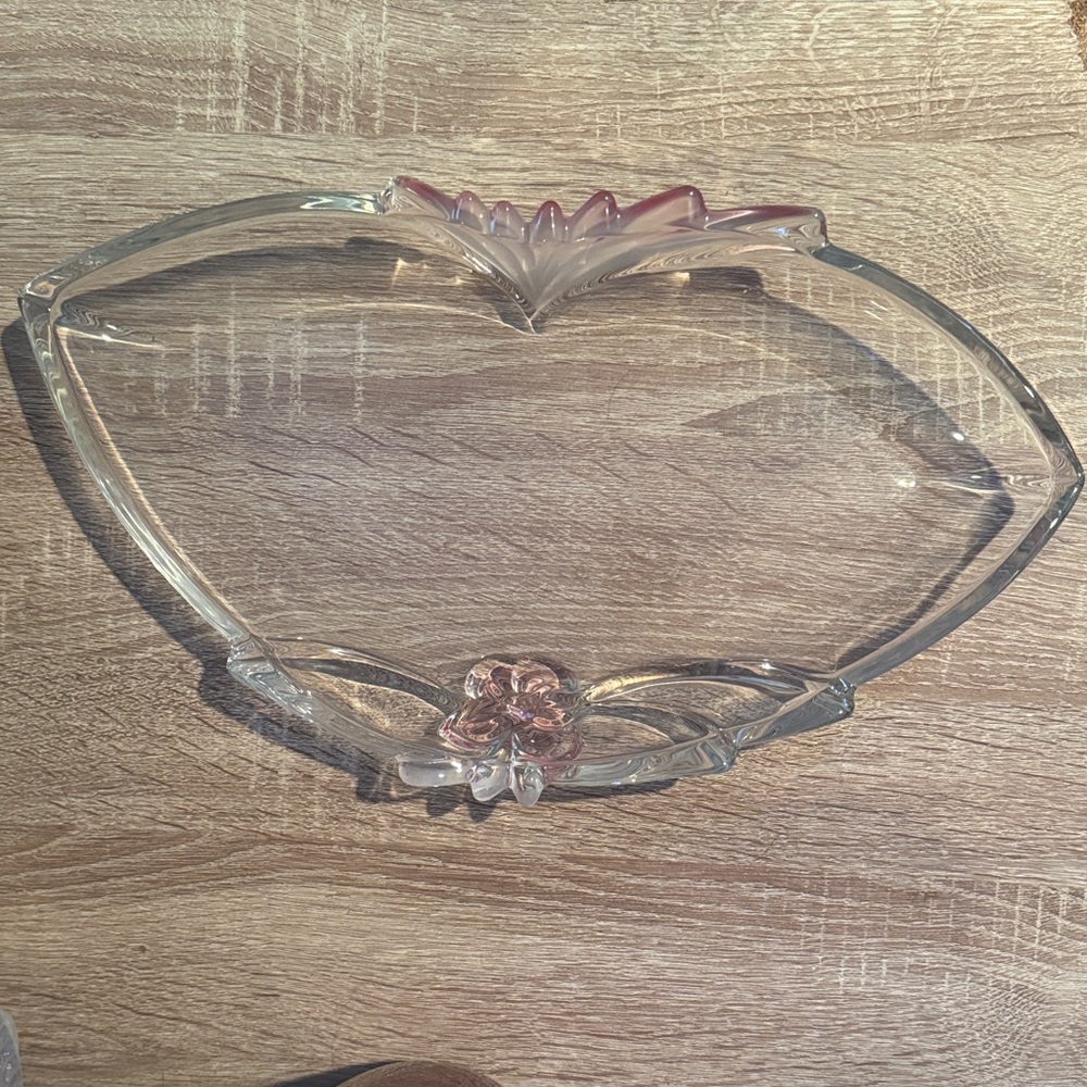 Vintage Mikasa Tivoli Crystal Heart-shaped Dish